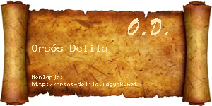 Orsós Delila névjegykártya